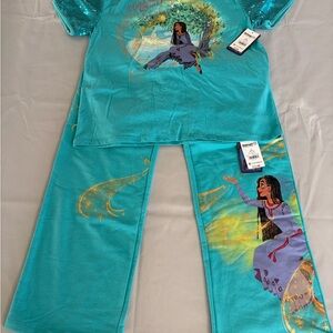 Disney Aqua Pajama Set with Princess Design